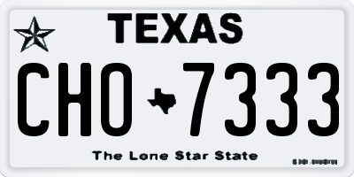 TX license plate CHO7333