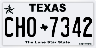 TX license plate CHO7342