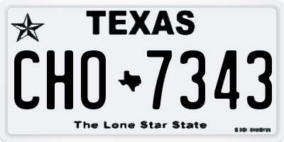 TX license plate CHO7343