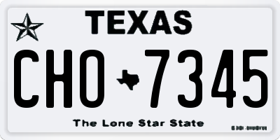 TX license plate CHO7345