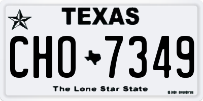 TX license plate CHO7349