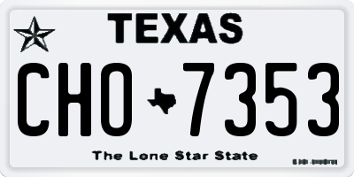 TX license plate CHO7353