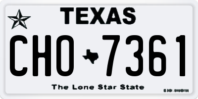 TX license plate CHO7361