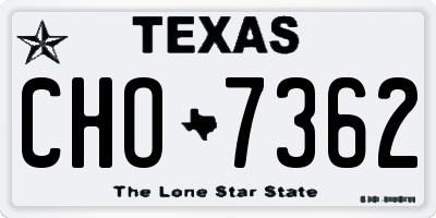 TX license plate CHO7362