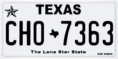 TX license plate CHO7363