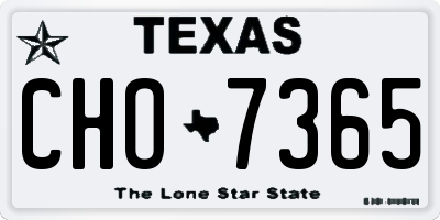 TX license plate CHO7365