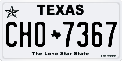 TX license plate CHO7367