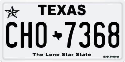 TX license plate CHO7368