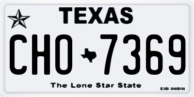 TX license plate CHO7369