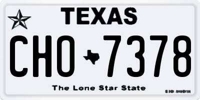 TX license plate CHO7378