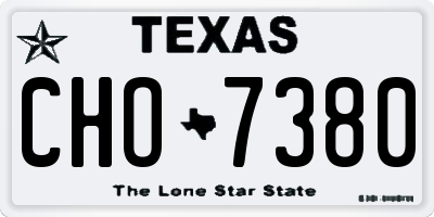 TX license plate CHO7380