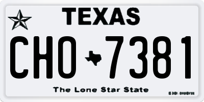TX license plate CHO7381
