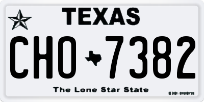 TX license plate CHO7382
