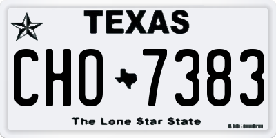 TX license plate CHO7383
