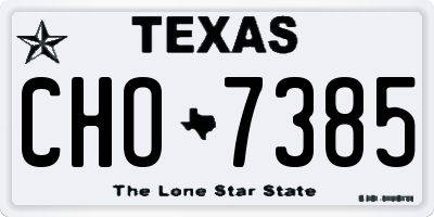 TX license plate CHO7385