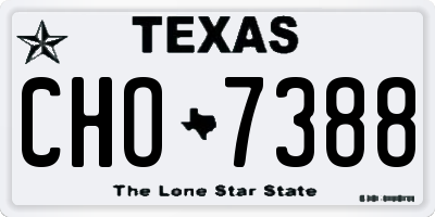 TX license plate CHO7388