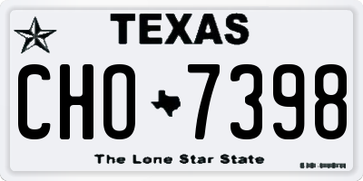 TX license plate CHO7398