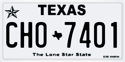 TX license plate CHO7401
