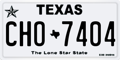 TX license plate CHO7404
