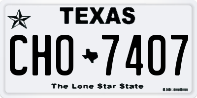 TX license plate CHO7407