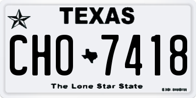 TX license plate CHO7418