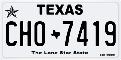TX license plate CHO7419