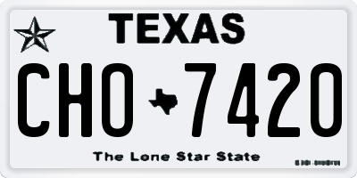 TX license plate CHO7420