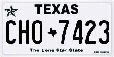 TX license plate CHO7423