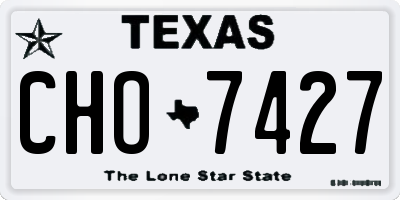 TX license plate CHO7427