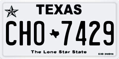 TX license plate CHO7429