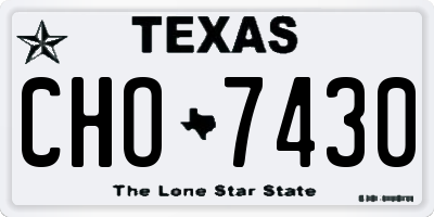 TX license plate CHO7430
