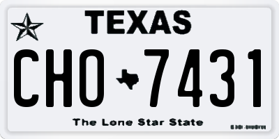 TX license plate CHO7431