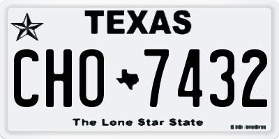 TX license plate CHO7432
