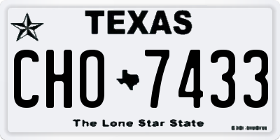 TX license plate CHO7433