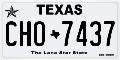 TX license plate CHO7437