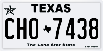 TX license plate CHO7438