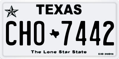 TX license plate CHO7442