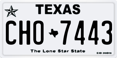 TX license plate CHO7443