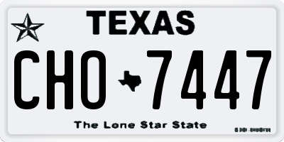 TX license plate CHO7447