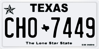 TX license plate CHO7449