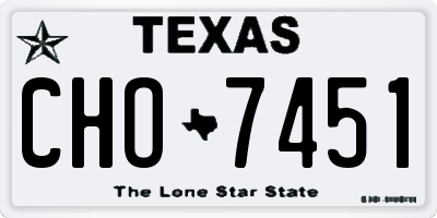 TX license plate CHO7451