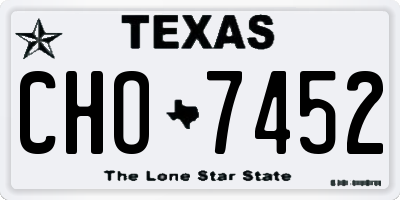 TX license plate CHO7452