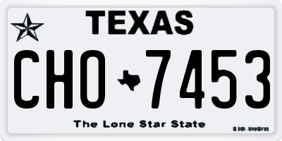 TX license plate CHO7453