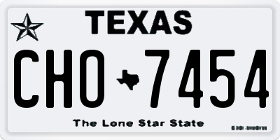 TX license plate CHO7454