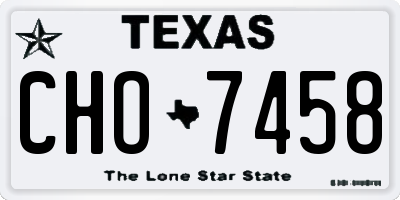 TX license plate CHO7458