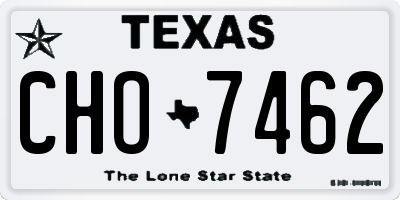 TX license plate CHO7462
