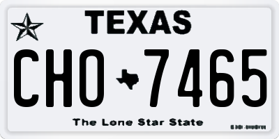 TX license plate CHO7465