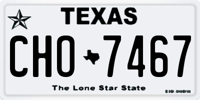 TX license plate CHO7467
