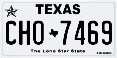 TX license plate CHO7469
