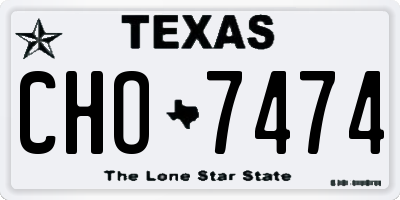 TX license plate CHO7474